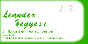 leander hegyesi business card